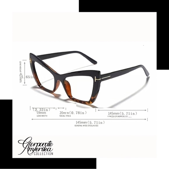 Cat Eye Clear Lens Fashion Glasses - Anti Blue Light Eyewear - Picture 3 of 3